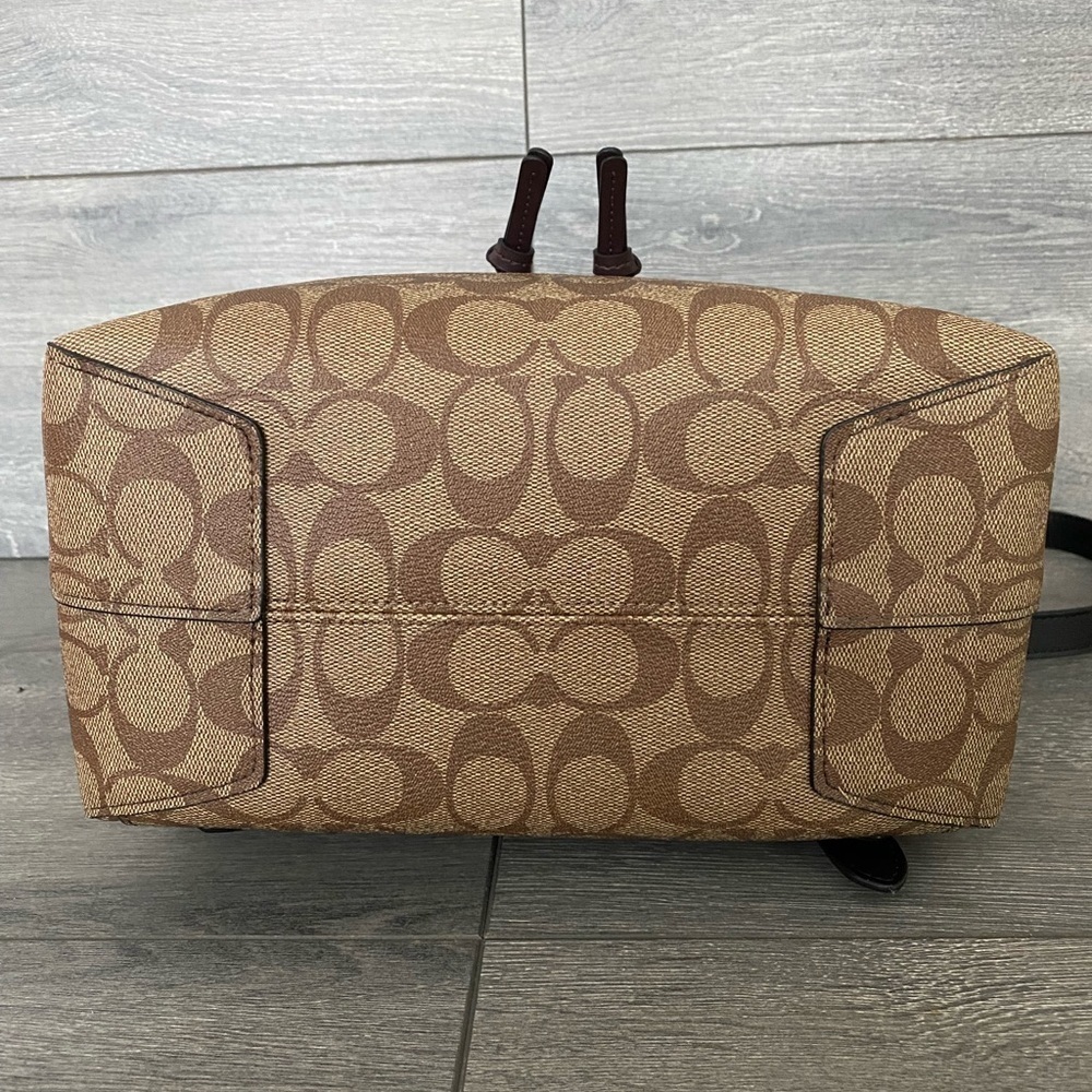 Coach Suede Kleo khaki multi backpack bagwomen signature - Picture 12 of 13